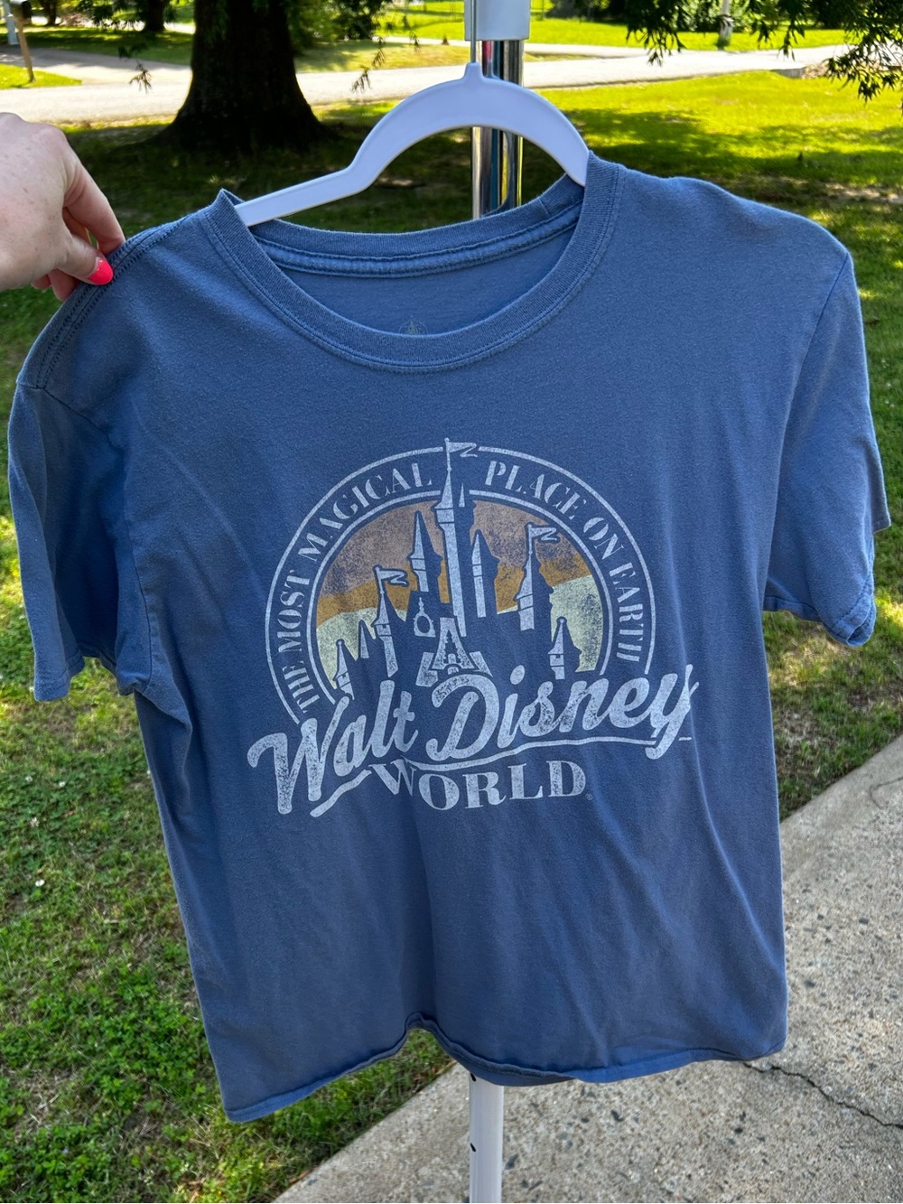 Disney Blue Walt Disney World Castle Graphic Tee